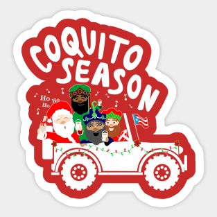 Puerto Rican Coquito Season Christmas Chinchorreo Santa Three Kings White Sticker